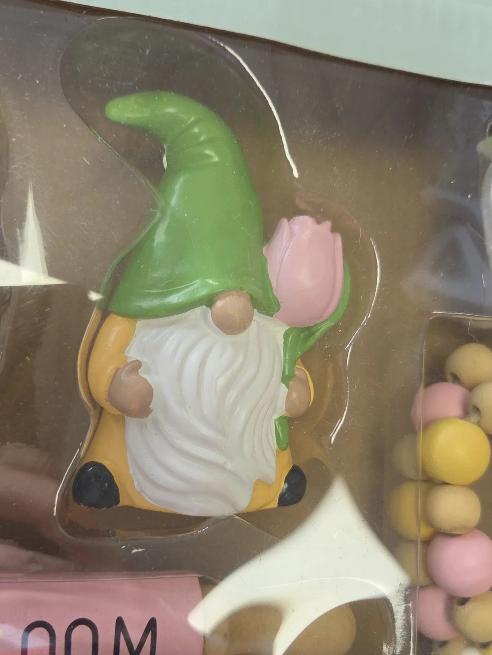 Decorative Gnome & Floral Kitchen Set - Green, Pink, Yellow